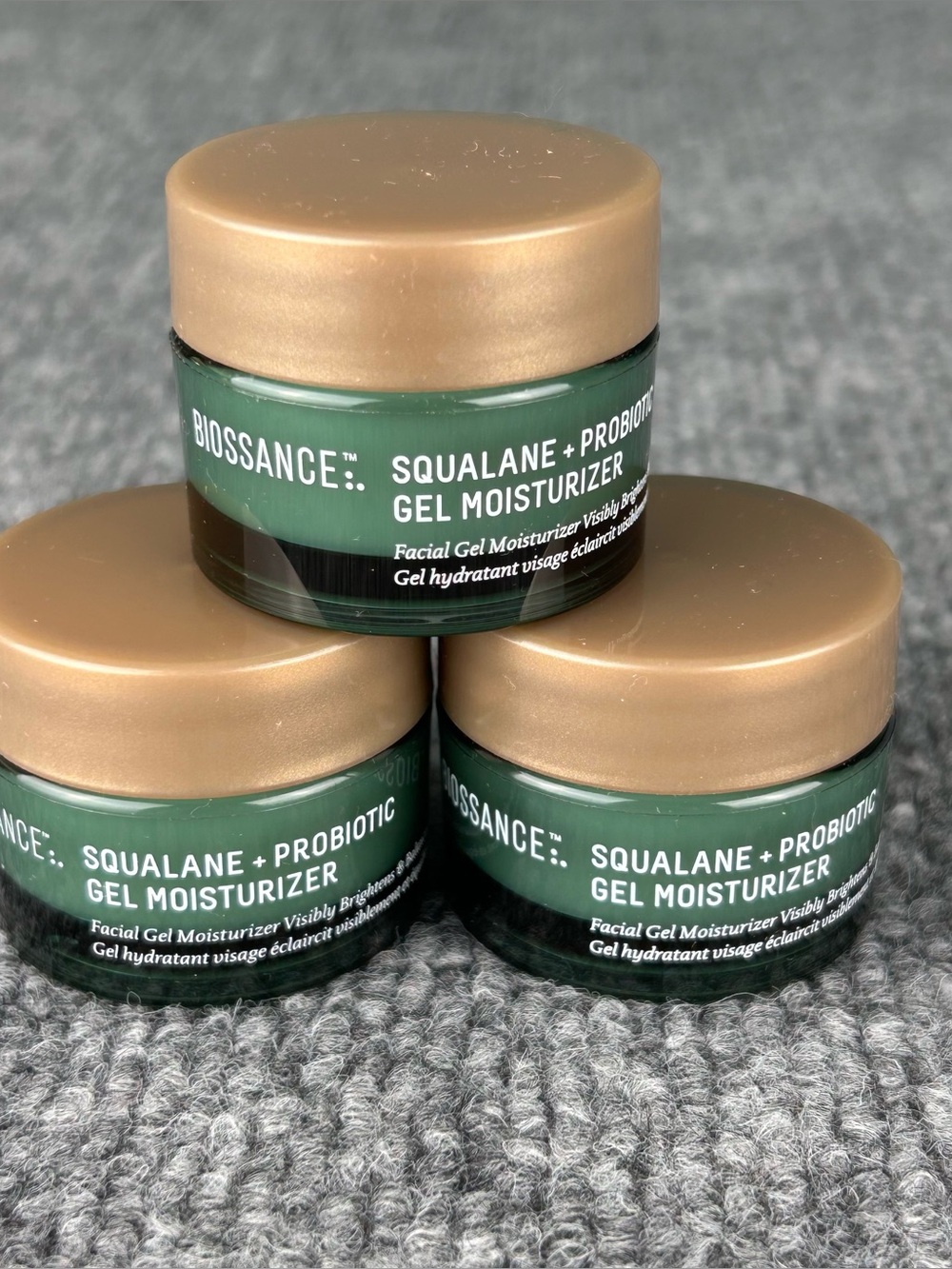 Biossance Squalane & Probiotic Facial Gel Moisturizer Lot 3 Travel sz 15ml each